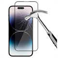 Protector de Pantalla de Cristal Templado 9D para iPhone 14 Pro - Borde Negro