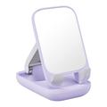 BASEUS Seashell Series Soporte para teléfono plegable con espejo, soporte para teléfono celular ajustable - Púrpura