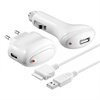 Cargador de Coche y Viaje para Apple iPhone, iPod - Blanco