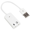 Tarjeta de Sonido USB Externa Portátil - Blanco