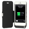 Bater�a de Respaldo / Funda de Cuero con Tapa para iPhone 5 - Negro