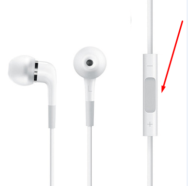 Botón central de los auriculares Apple