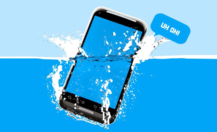 Wet smartphone