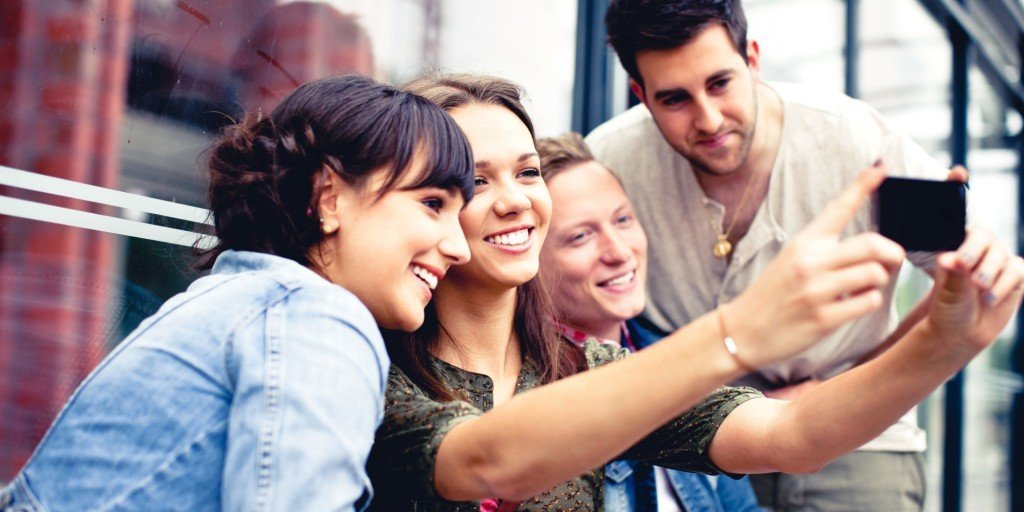 amigos selfie