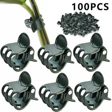 100 Piezas. Abrazaderas de plástico para plantas de jardín