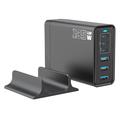 Cargador de sobremesa GaN de 135W / Estación de carga de alta velocidad de 6 puertos - 3x USB-C, 3x USB-A