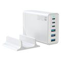 Cargador de sobremesa GaN de 135W / Estación de carga de alta velocidad de 6 puertos - 3x USB-C, 3x USB-A