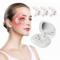 Masajeador de ojos antiarrugas portátil 2 en 1 con espejo de maquillaje - Blanco