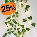 Guirnalda de 20 luces LED con hojas verdes - 2 piezas.