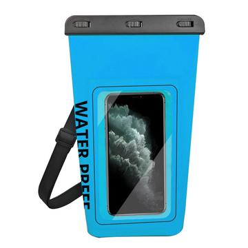 Bolsa seca impermeable de 2 litros con funda táctil para smartphone - Azul
