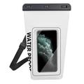 Bolsa seca impermeable de 2 litros con funda táctil para smartphone - Blanca