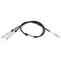Cable Bifurcador de Audio 3.5mm 1x2 - Plateado / Negro