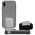 Soporte de Carga 3-en-1 Aluminum Alloy para iPhone, Apple Watch, AirPods - Gris
