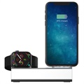Soporte de Carga 3-en-1 Aluminum Alloy para iPhone, Apple Watch, AirPods - Plateado