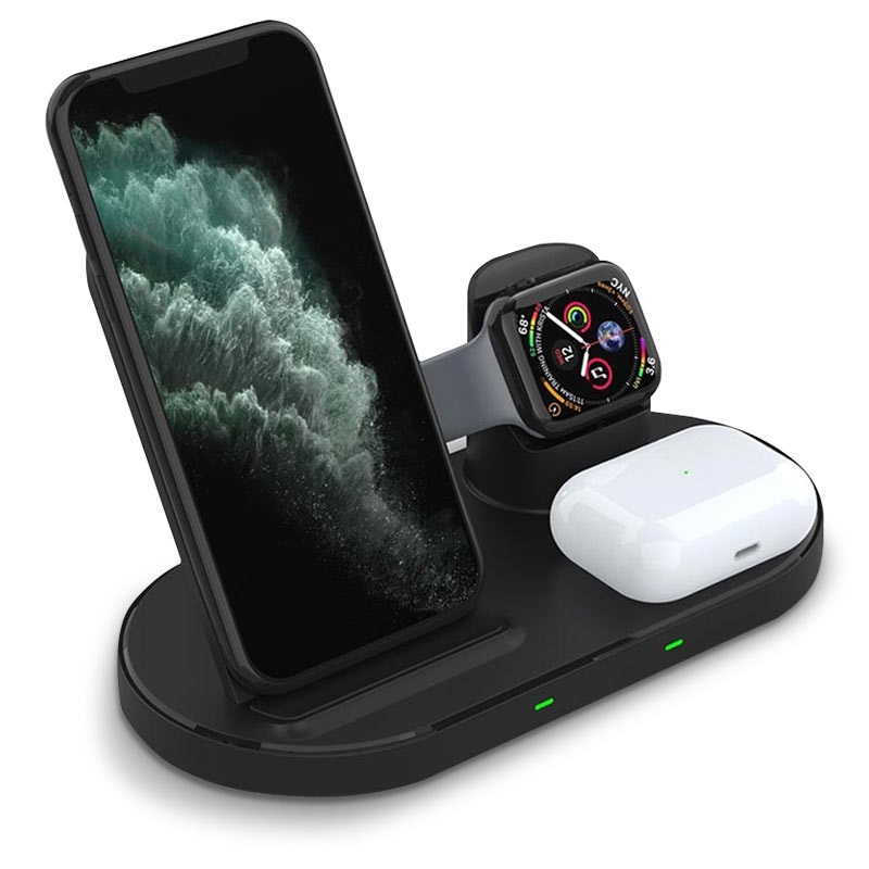 Cargador inalámbrico Estación de Carga 3 en 1 para Apple Watch Air Pods  iPhone