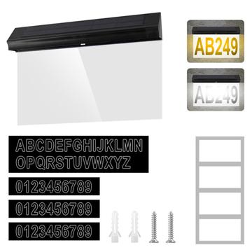 Señal de dirección solar de 30 LED con números de casa personalizables