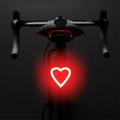 3664 Luz Trasera Creativa IPX2 Impermeable Pequeña Luz LED para Bicicleta Soporte Carga USB para Ciclismo al Aire Libre (Embalaje abierta - Satisfactoria) - Corazón