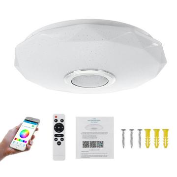 Plafón LED inteligente de 36W con mando a distancia / altavoz Bluetooth - Forma de diamante