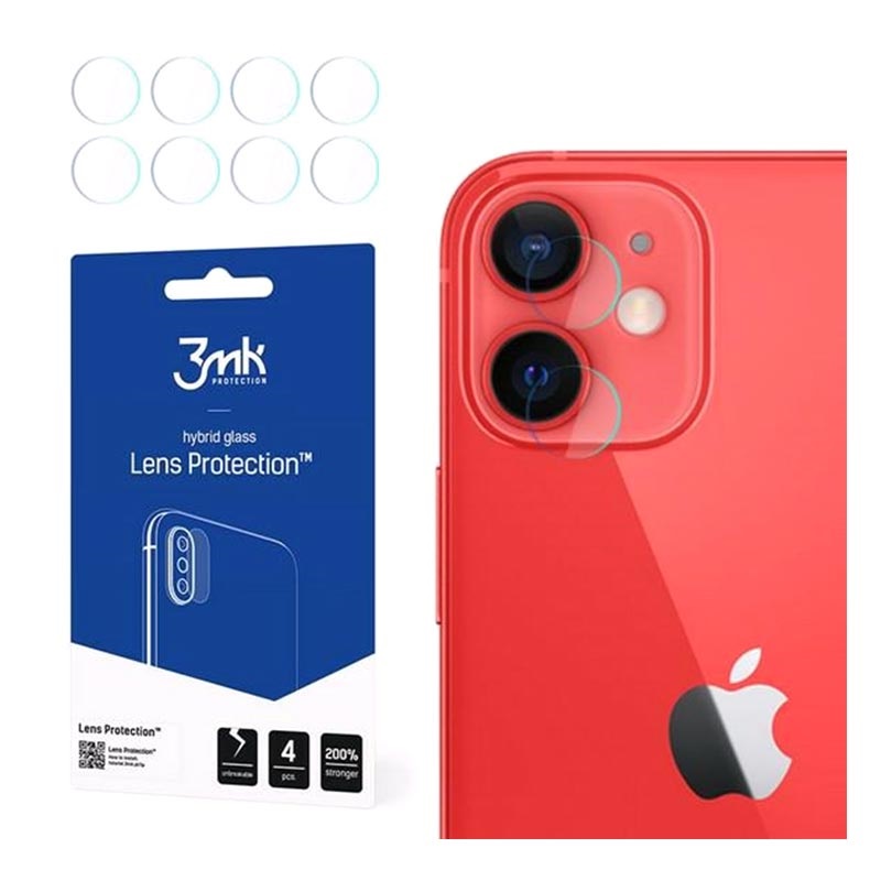 3MK Hybrid iPhone 12 Mini Camera Lens Tempered Glass Protector - 4