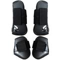 Botas de 4 piezas para tendones y pezuñas de caballo - Talla M - Negro