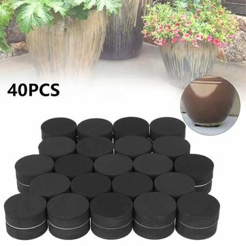 40 Piezas. Pies Autoadhesivos EVA para Macetas - 30x10mm - Negro