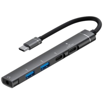 Hub USB-C multifunción 5 en 1 de aleación de aluminio