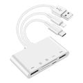 Hub USB OTG 5 en 1 / Lector de tarjetas con puertos Lightning, USB-C, USB-A