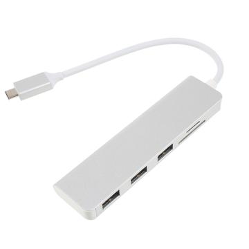 Hub USB-C 5 en 1 a 3 USB-A y lector de tarjetas TF/SD
