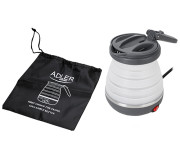 Adler AD 1370UK Hervidor de agua de plástico 0.6L - tapón de viaje de silicona Reino Unido