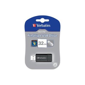 Stick USB Verbatim PinStripe 32GB - Negro