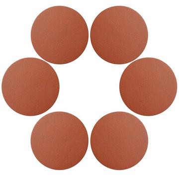 6 Pzs. Posavasos de cuero PU Ø 10 cm - Marrón