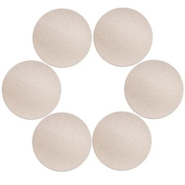 6 Pzs. Posavasos de cuero PU Ø 10 cm - Oro