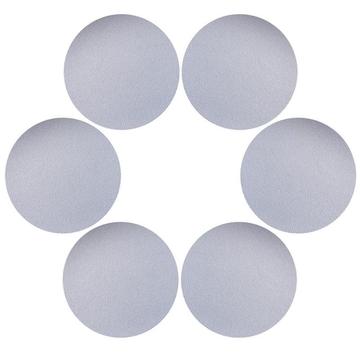 6 Pzs. Posavasos de cuero PU Ø 10 cm - Plata