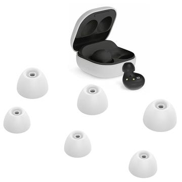 6 piezas de repuesto Earbuds Tips Soft Silicone Earphone Caps Cover for Samsung Galaxy Buds2 - Blanco