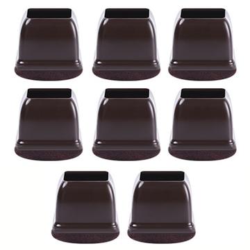 8 Piezas. Cubrepiernas Cuadrados con Fieltro - M - Café