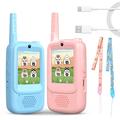 A1 Kids Video Walkie Talkie con cambiador de voz y compartir fotos - 2 Pcs. - Rosa / Azul