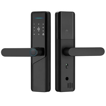 A1 Tuya WiFi huella digital inteligente cerradura de la puerta con contraseñas dinámicas y NFC - Negro