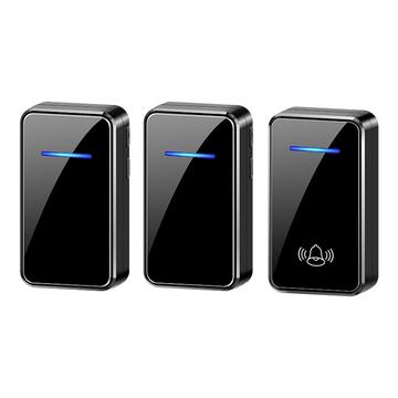 Timbre inalámbrico A80 alimentado por USB con 2 receptores - Negro