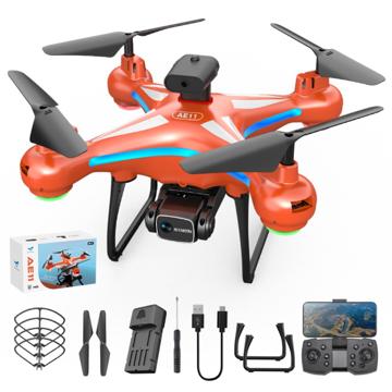Drone con Cámara Dual HD y Mando a Distancia AE11 (Embalaje abierta - Satisfactoria) - Naranja