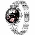 AK73 Reloj inteligente para mujer con correa de acero inoxidable - Plata