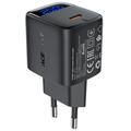 Cargador Acefast A113 20W GaN USB-C con indicador LED de potencia - Negro