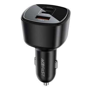 Cargador de coche Acefast B18 200W - 2x USB-C, USB-A - Negro