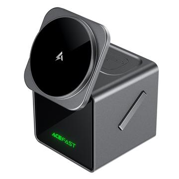 Acefast E34 Estación de Carga Inalámbrica 3 en 1 para Smartphone, Smartwatch y Auriculares - Negro