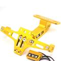 Ajustable CNC de aleación de aluminio de la placa de matrícula de la motocicleta de luz de bicicleta soporte telescópico con luz LED