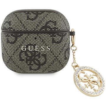Estuche AirPods 4 Guess 4G Strass Charm - Marrón