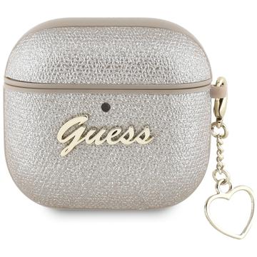 Estuche AirPods 4 Guess Metallic Script Charm - Oro