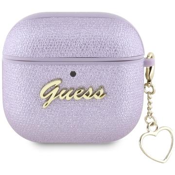 Estuche AirPods 4 Guess Metallic Script - Morado