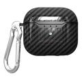 Carcasa de TPU con Mosquetón para AirPods 4 - Fibra de Carbono - Negro