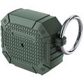 AirPods 4 Estuche reforzado de TPU a prueba de golpes - Protección de grado militar con mosquetón - Verde militar