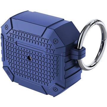AirPods 4 Estuche reforzado de TPU a prueba de golpes - Protección de grado militar con mosquetón - Azul